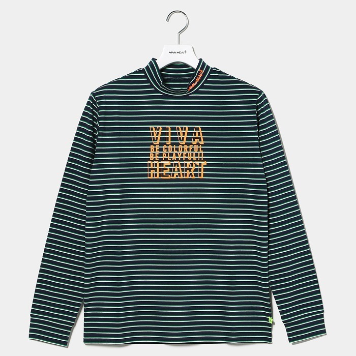 男士 條紋小高領長袖內搭衣