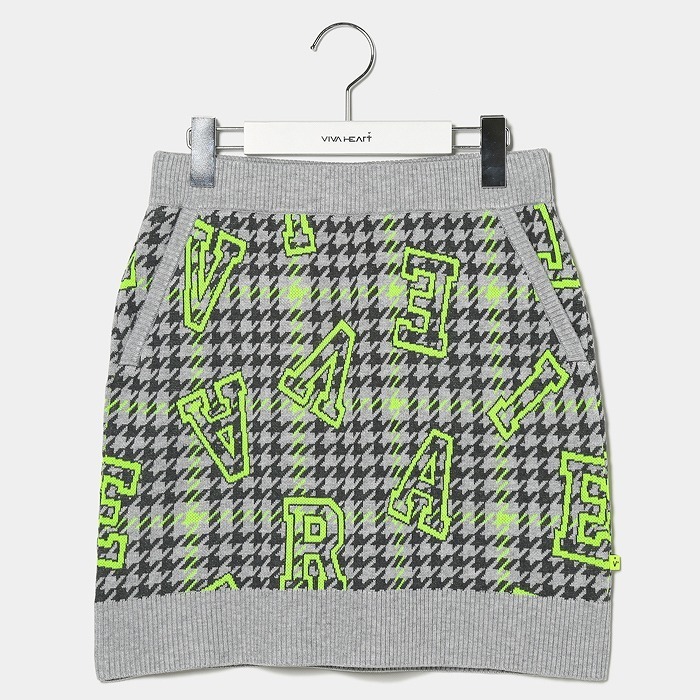 女士 千鳥格字母針織裙