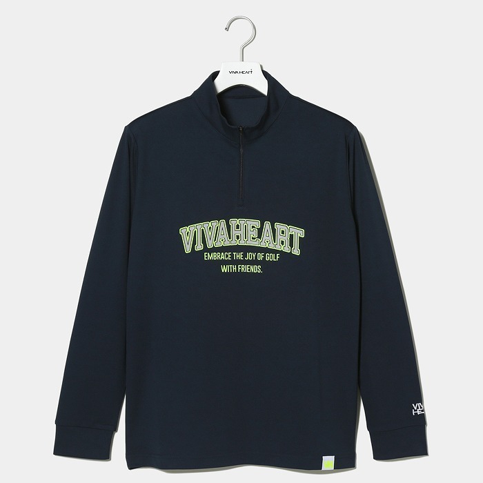 男士 彈力半拉鍊小高領長袖