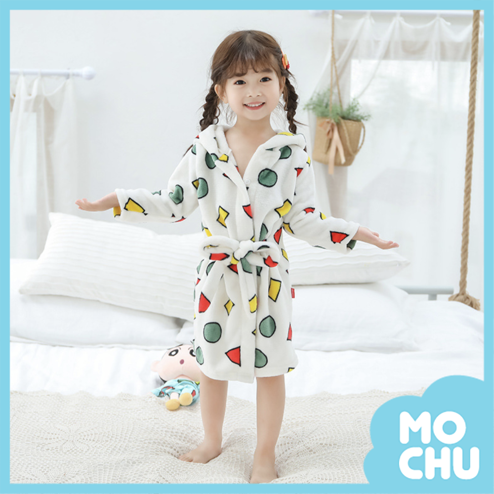 方塊圈圈兒童睡袍(三色)