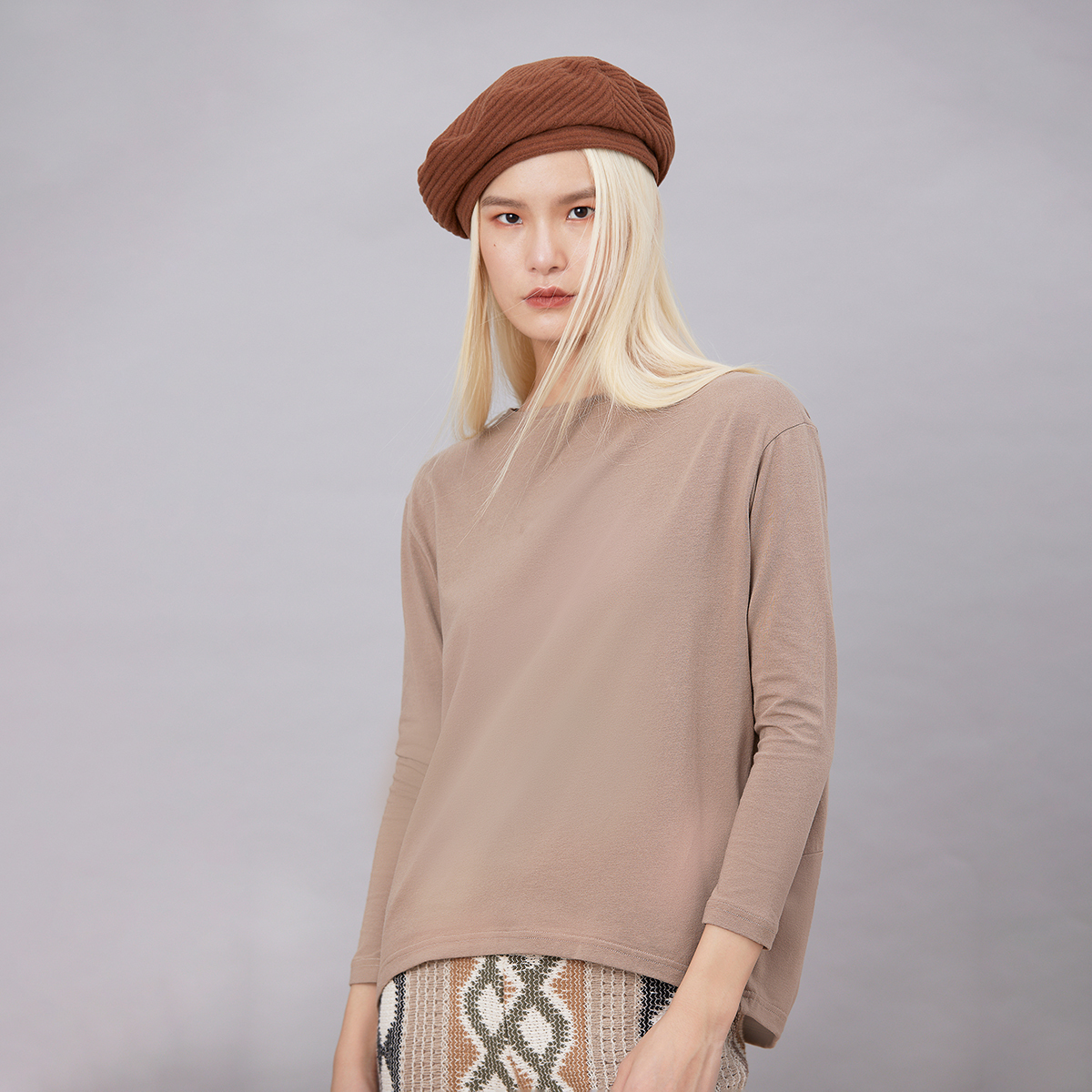 Faye 寬圓領七分袖（限定色）