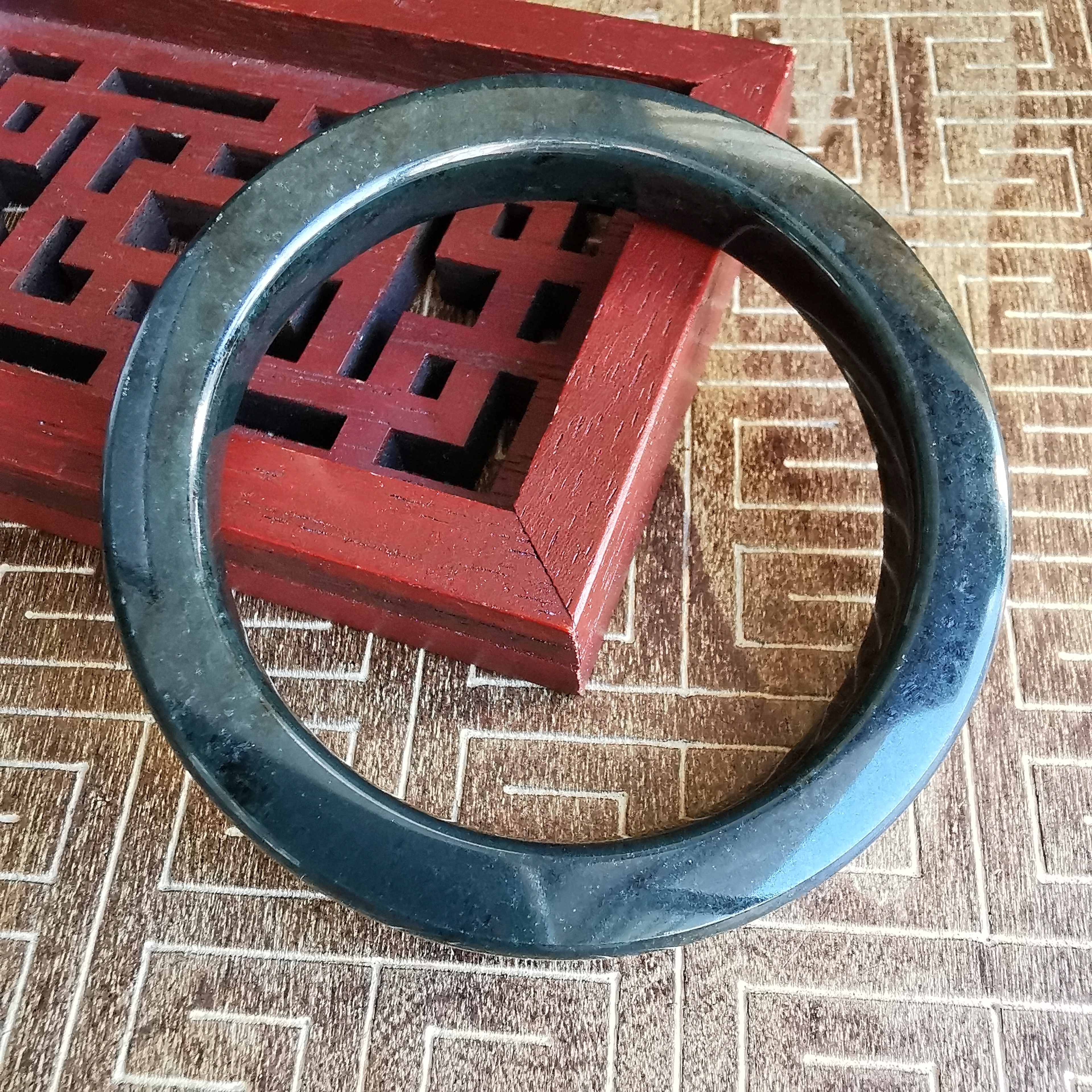 J1986 和田玉塔青方形鐲 55.8mm (54-56)