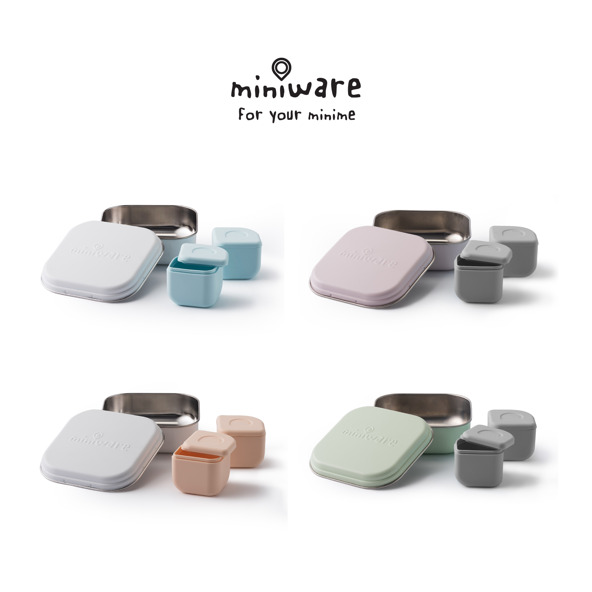 Miniware Grow Bento + 2 Silipods - Stainless Steel
