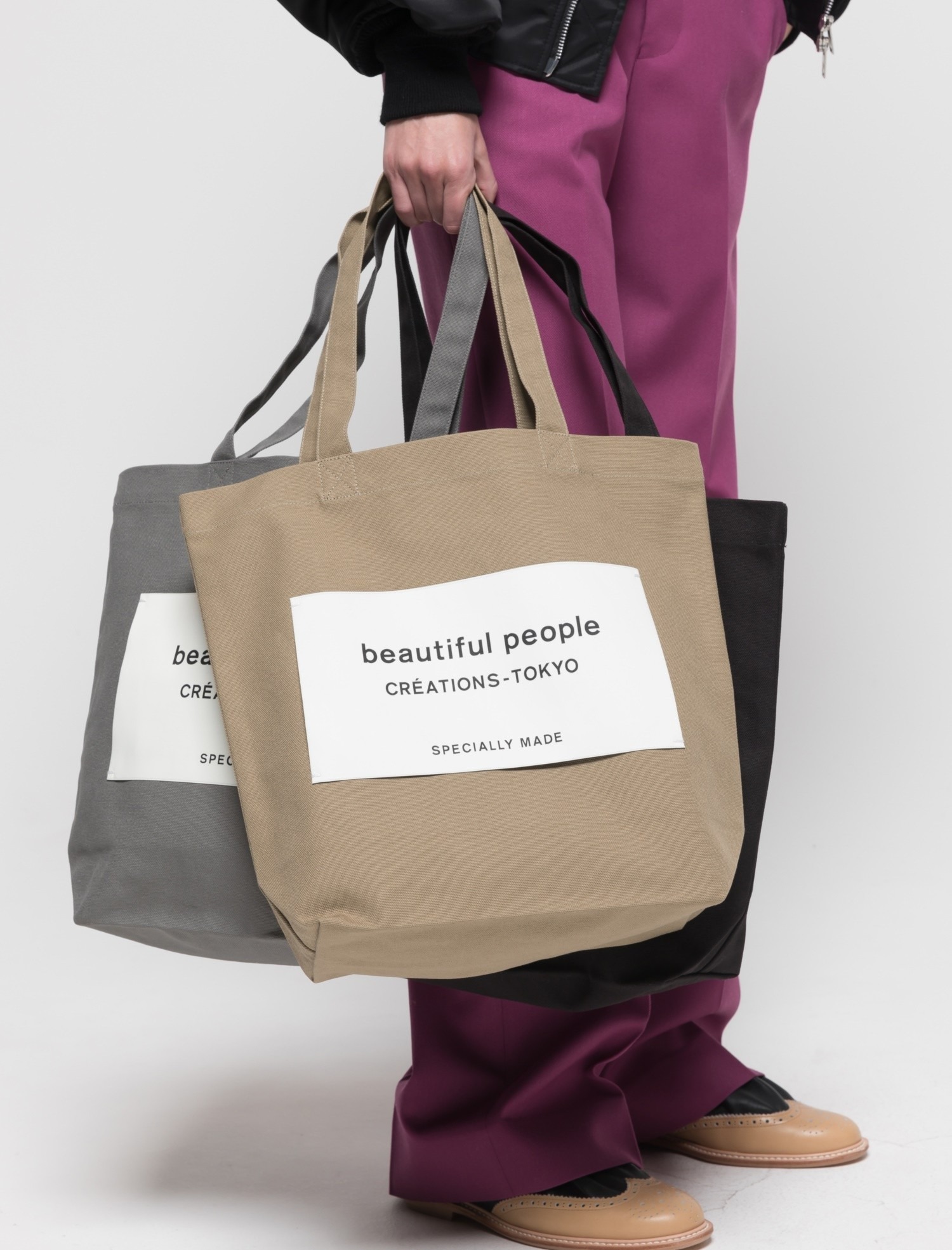 預購) 日本製beautiful people SDGs name tag tote bag 基本款定番