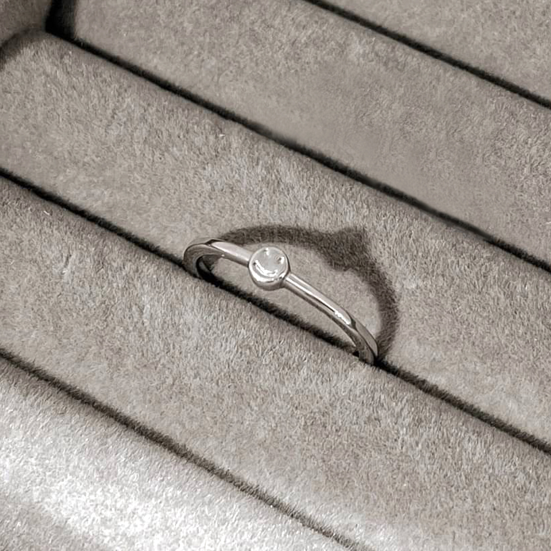 迷你笑臉 純銀戒指
