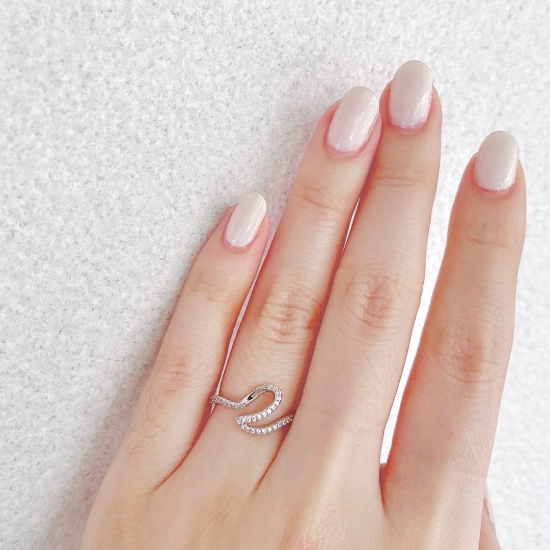 天鵝線條造型 純銀戒指