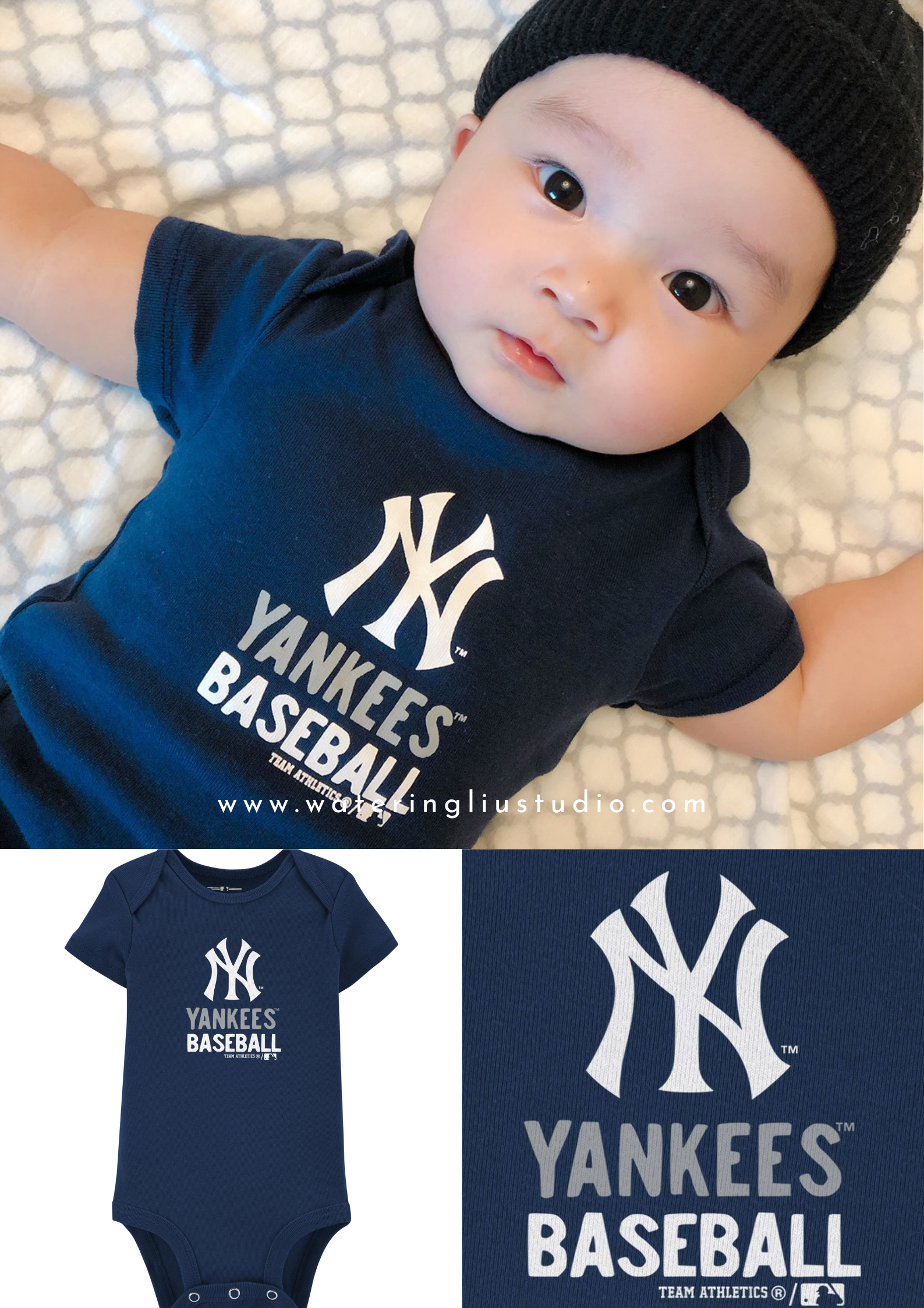 【預購】【口水款】美國Carter's MLB聯名包屁衣 - 紐約洋基