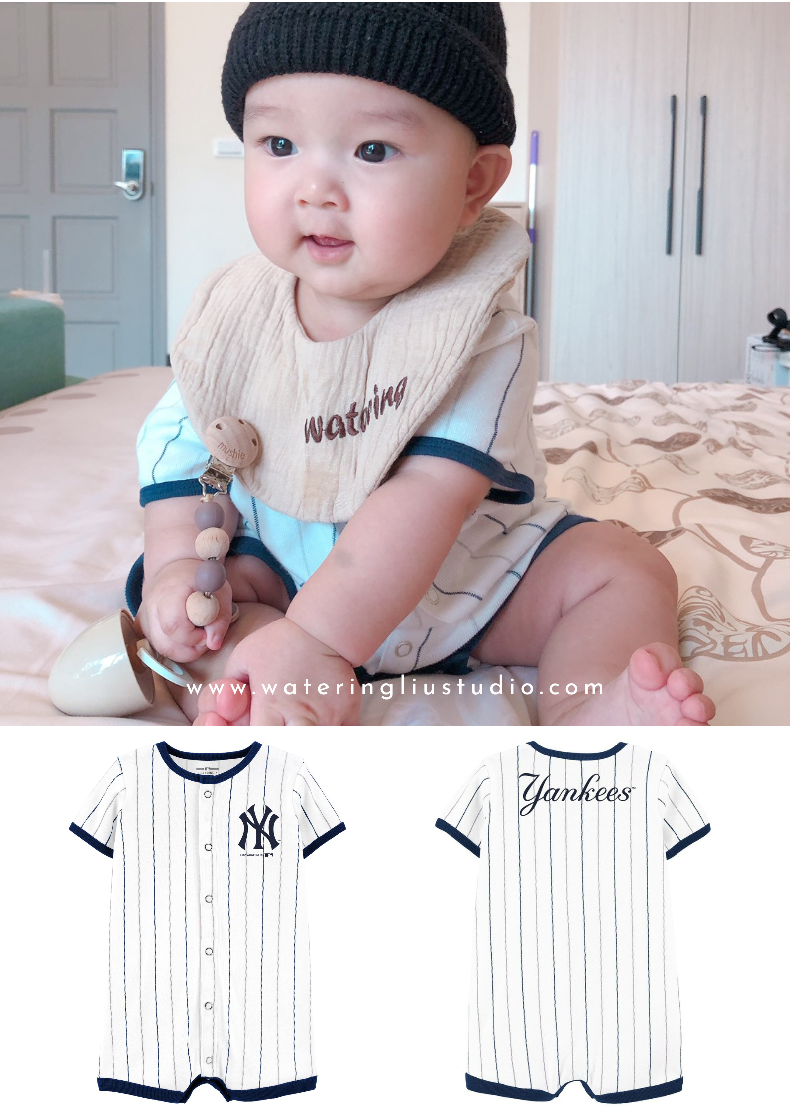 【預購】【口水款】美國Carter's MLB聯名連身衣 - 紐約洋基