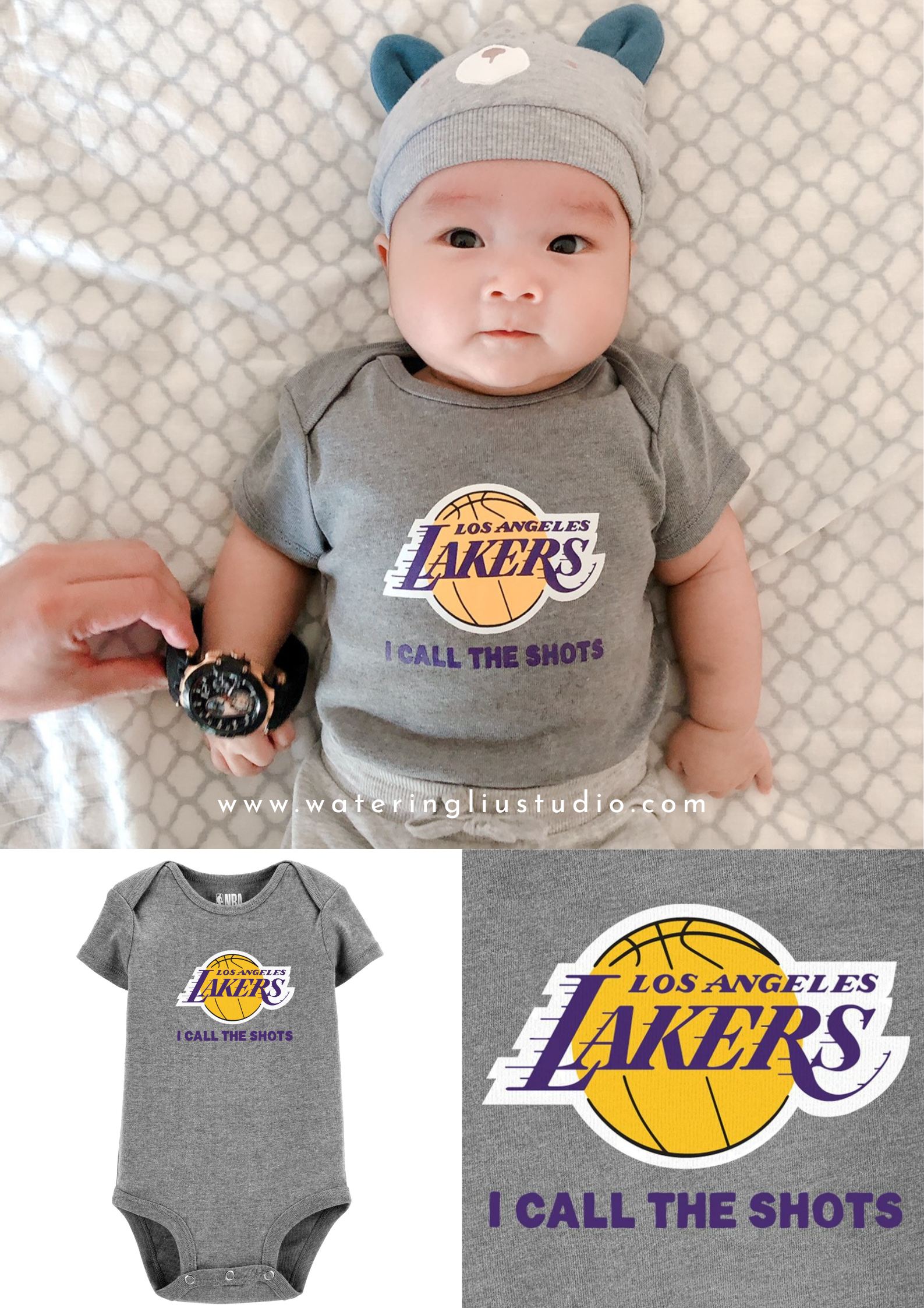 【預購】【口水款】美國Carter's NBA聯名包屁衣 - 湖人隊