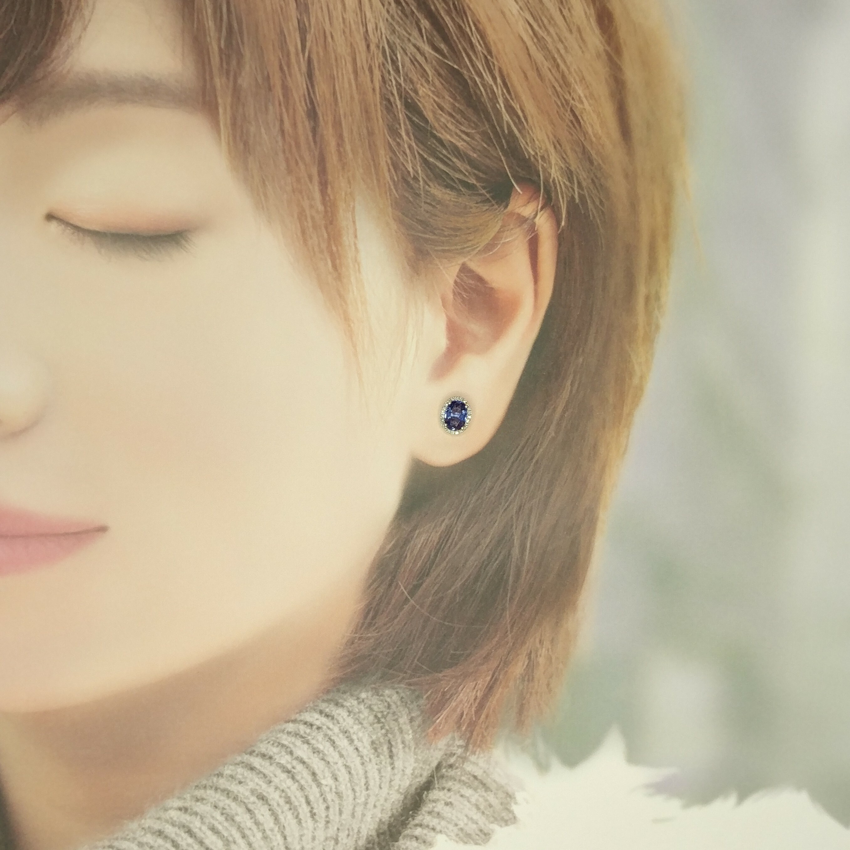 18K White Gold 2.17ct Sapphire and Diamond Earrings