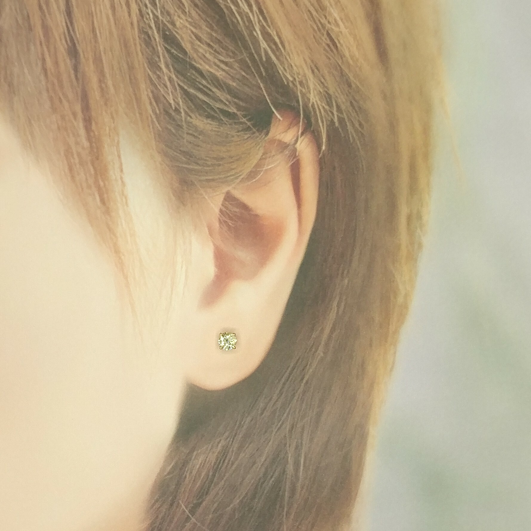 全新18K玫瑰金【主石56份鑽石】耳環