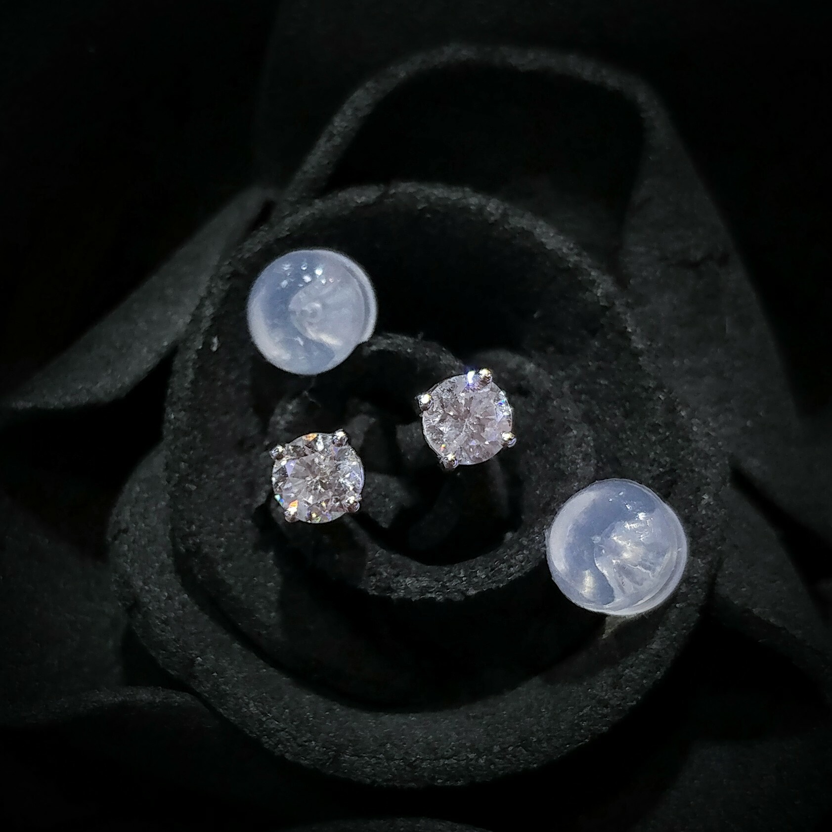 全新18K白金【主石36份鑽石】耳環