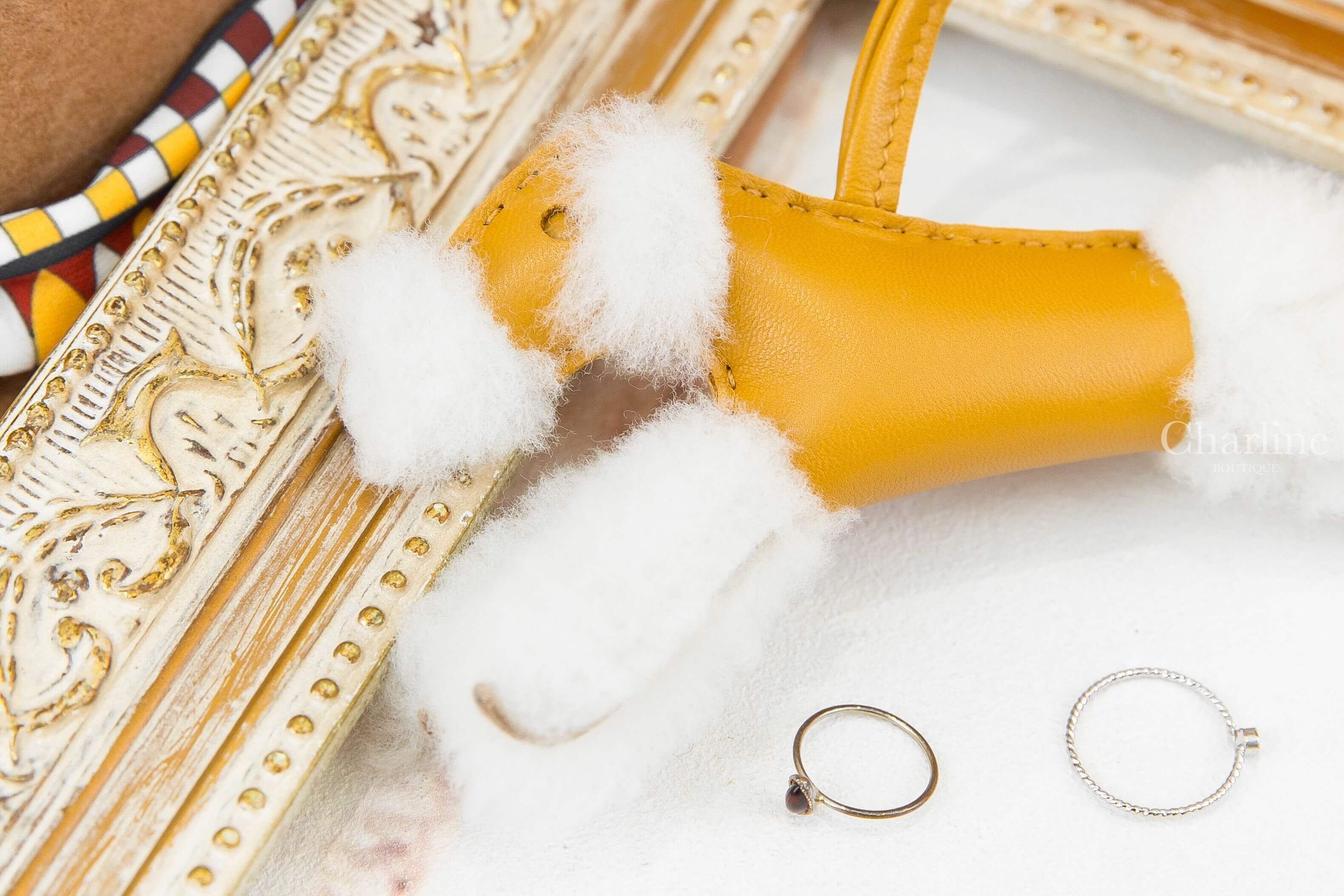 Hermès Hermès Budy Charm 芝麻黃羊毛獵狐梗犬吊飾