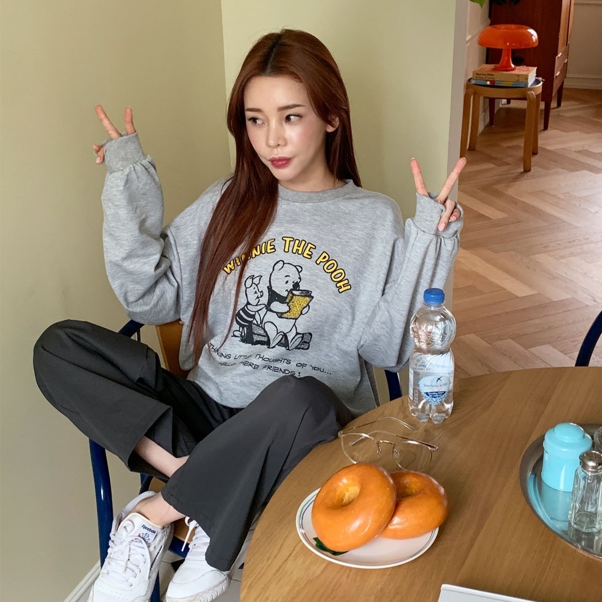 【現貨】韓國製維尼看書 秋冬Free Size大學ㄒ