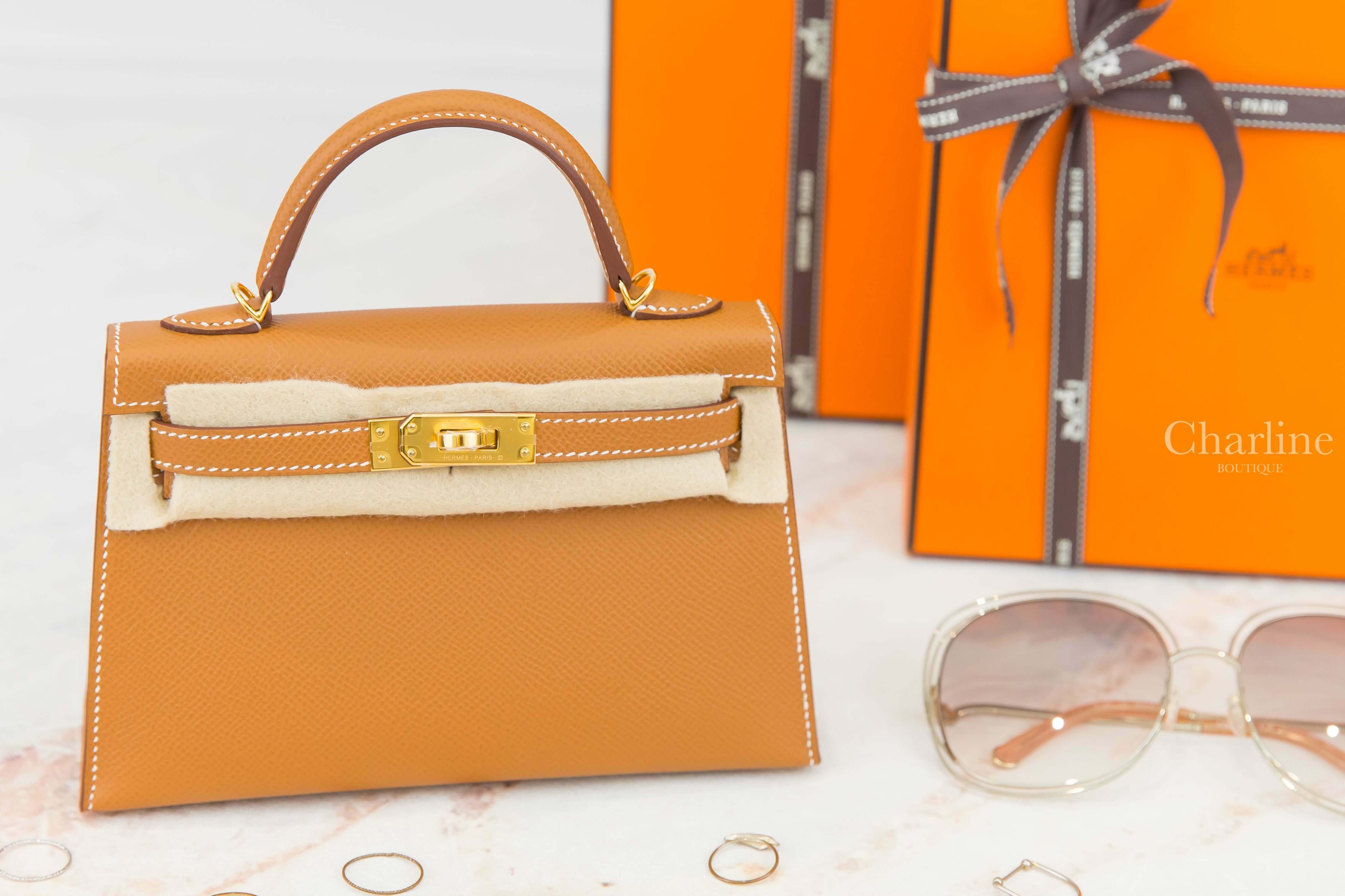 Hermès Mini Kelly II 37 Gold Epsom 焦糖色金釦迷你凱莉包