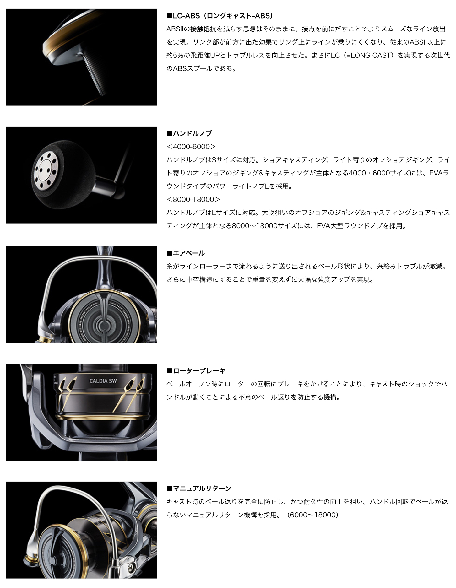DAIWA CALDIA SW 6000S-H / 6000D-H Spinning Reel