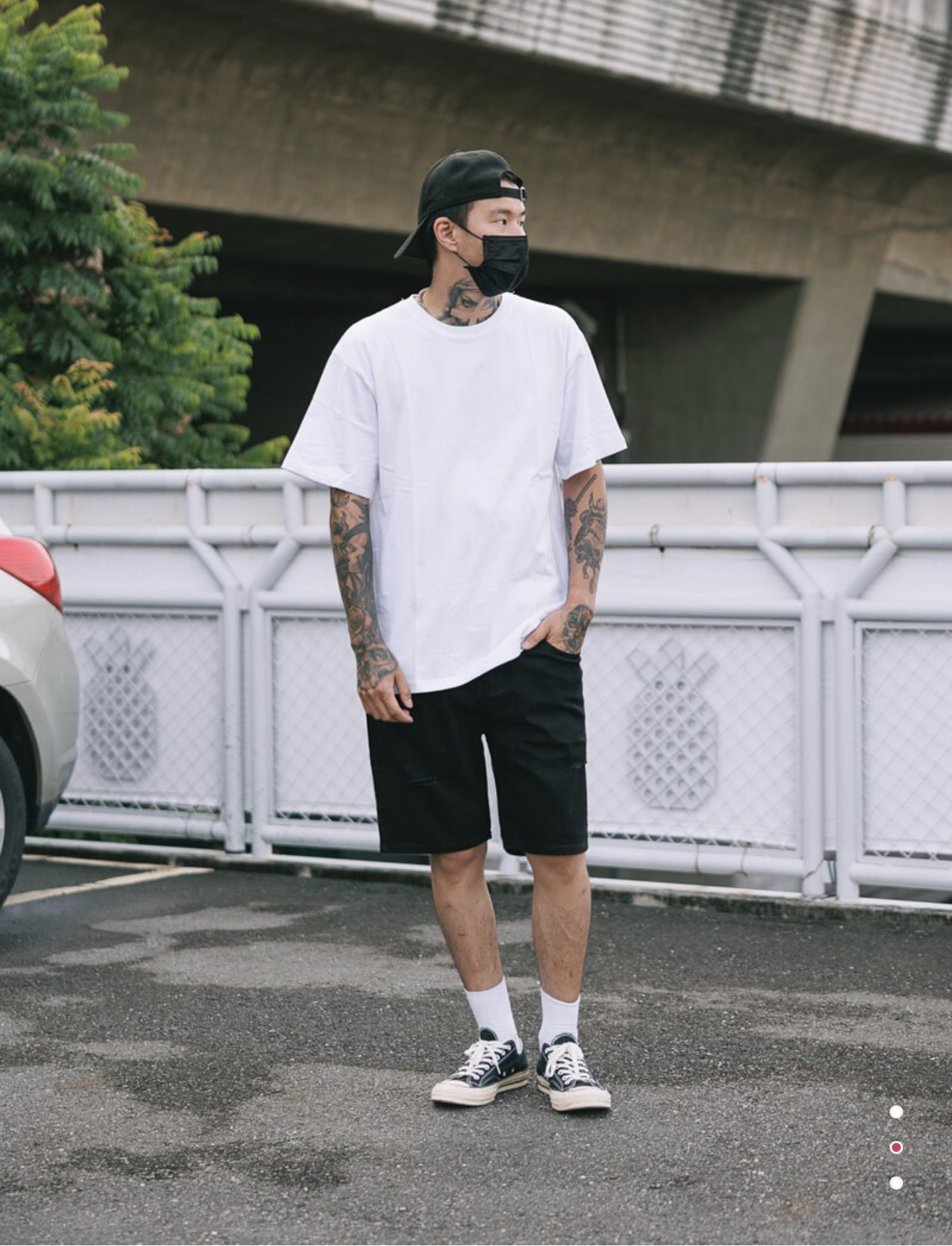 SL 暗黑彈力刀割牛仔短褲 彈力牛仔短褲 (7111)