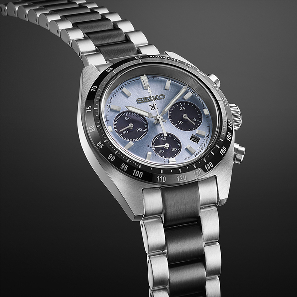 萬年鐘錶 - SEIKO PROSPEX  SPEEDTIMER  限量冰藍熊貓錶 太陽能三眼計時腕錶    SSC909P1 /  V192-0AG0B  錶徑39MM