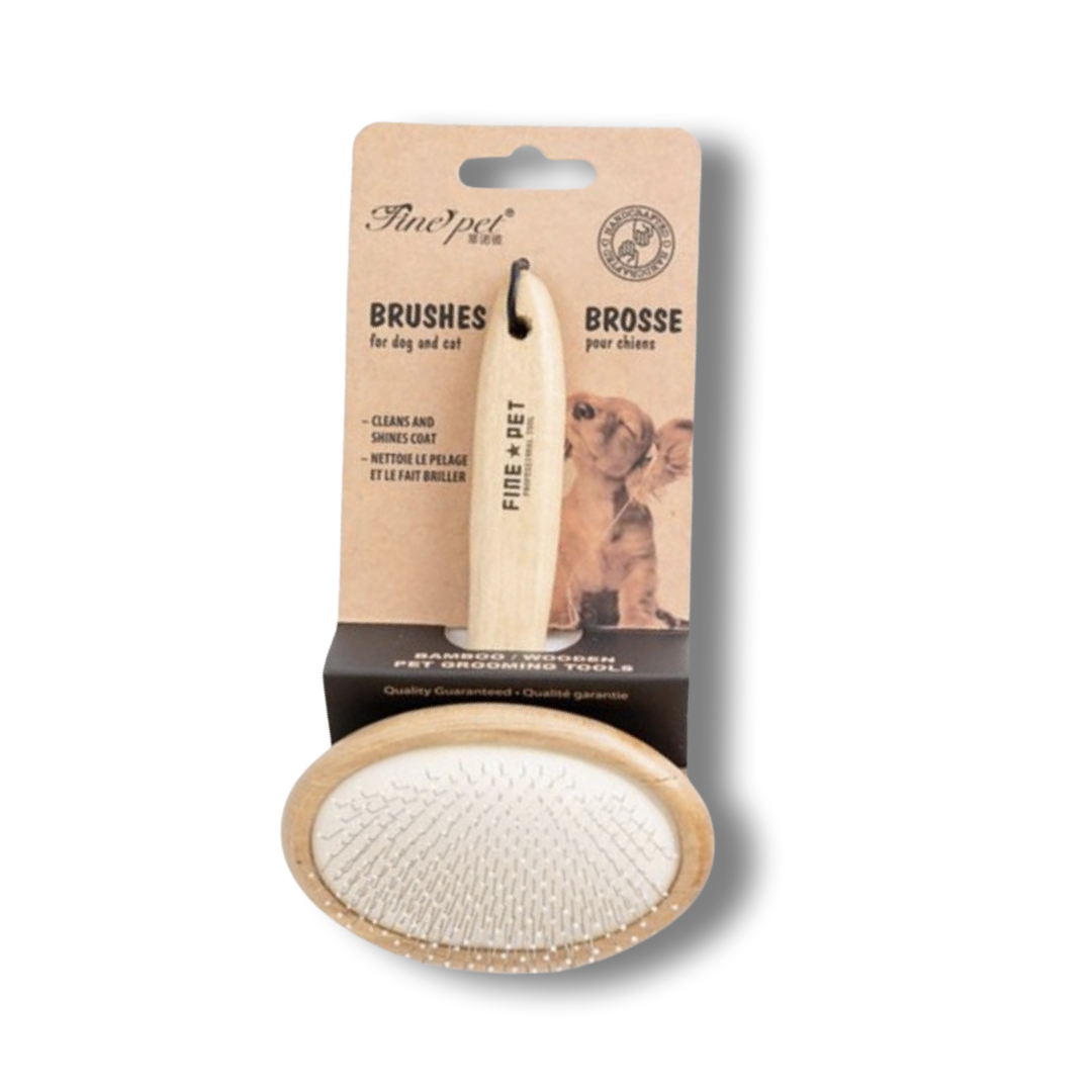 Fine Pet-原木不鏽珠針梳