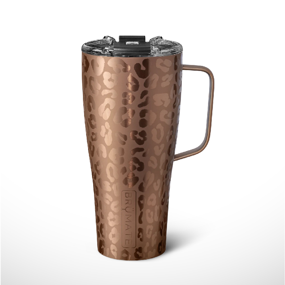 BruMate Toddy 16 oz Gold Leopard BPA Free Vacuum Insulated Mug