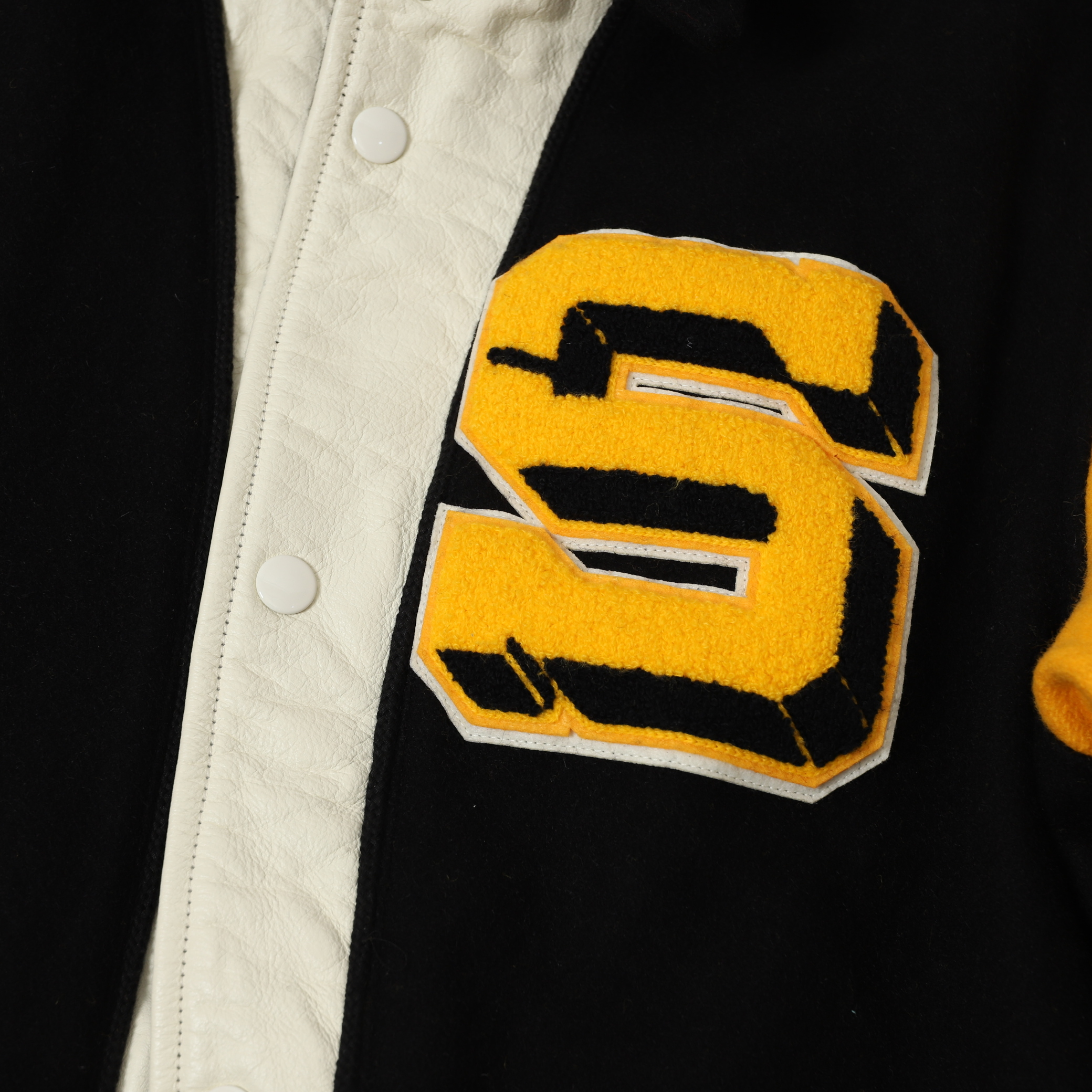 【二手 XL】SUPREME Varsity Letterman jacket 黑黃 羊毛 大LOGO 鋪棉 棒球外套
