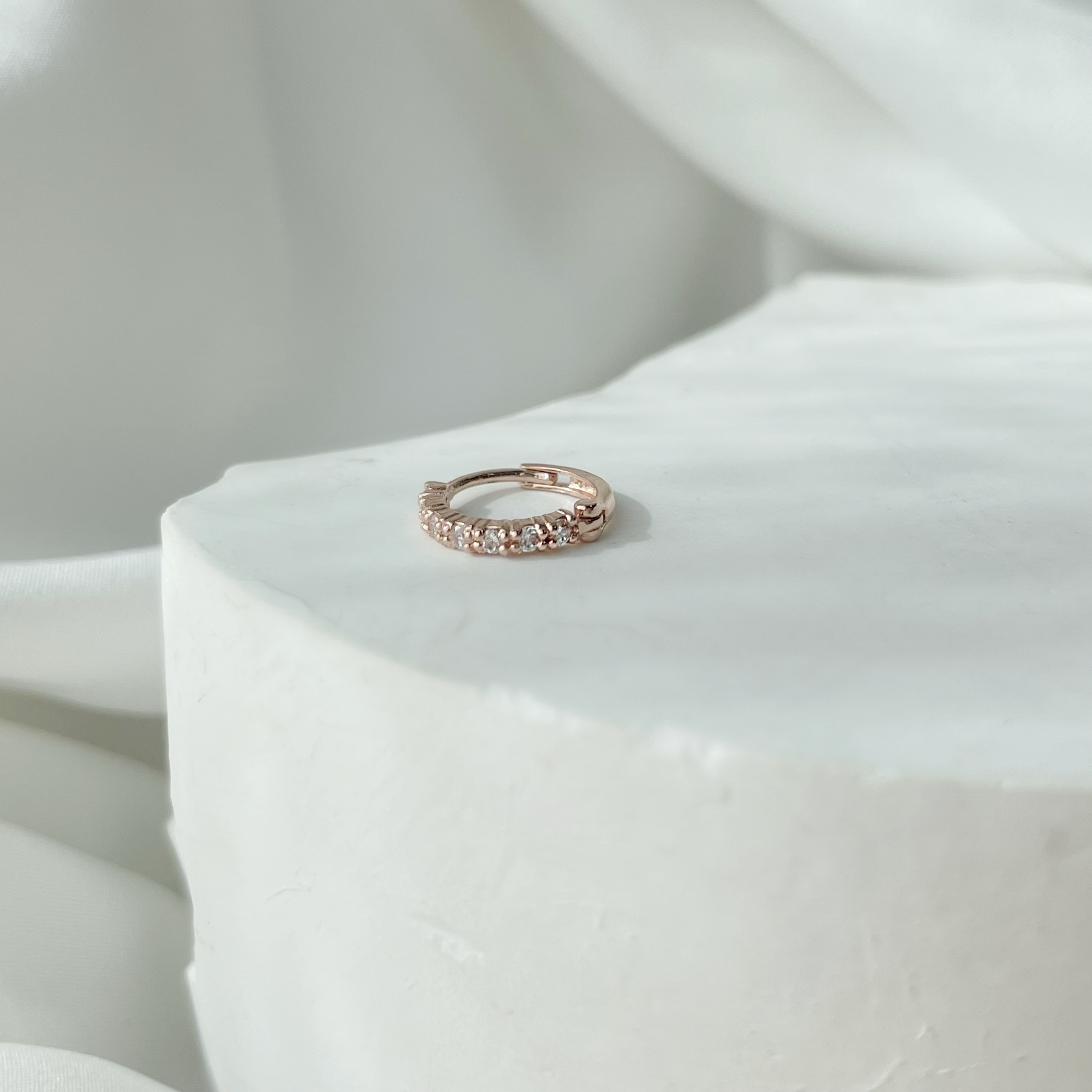 14K半圈鋯石10mm耳圈