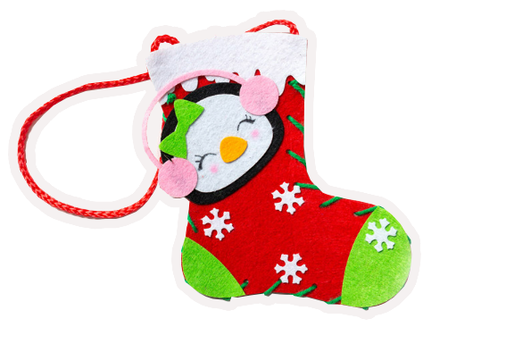 聖誕節襪子挎包DIY材料包 M1605