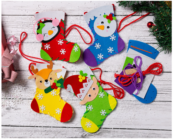 聖誕節襪子挎包DIY材料包 M1605