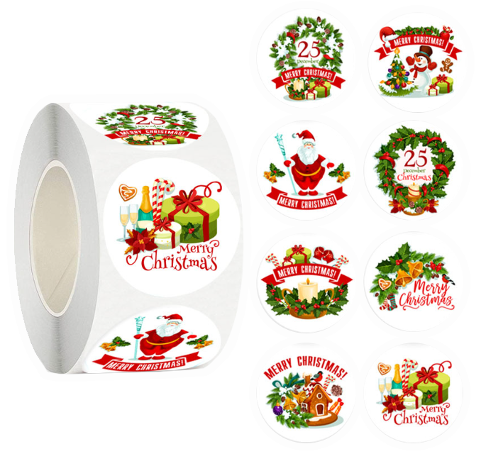 現貨區 聖誕節裝飾不幹膠貼紙系列KP21 -500貼 KP21