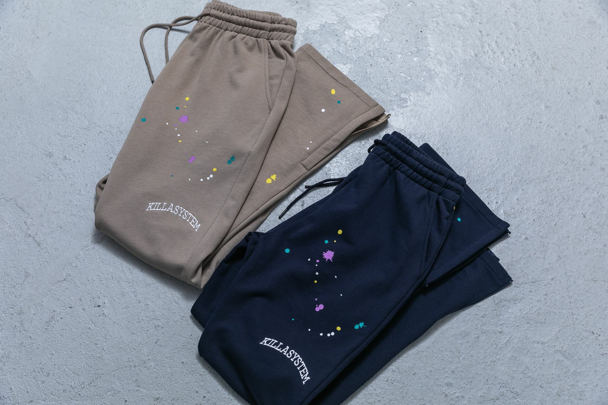 KILLASYSTEM 22s/S PAINTING ZIP SWEATPANTS