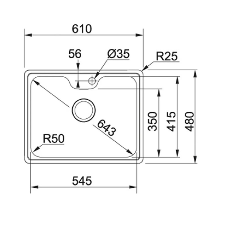 Franke "Bell" BCX 610-61 Stainless Steel Kitchen Sink