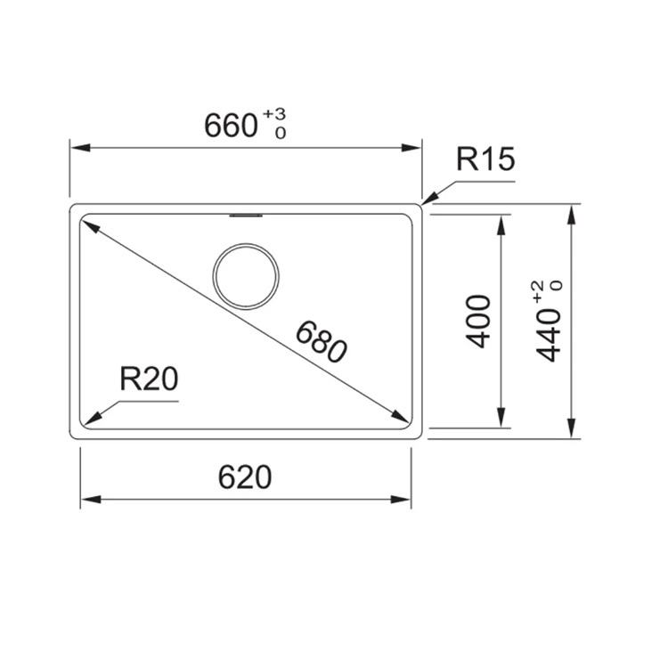 Franke "Maris" MRG 610-62 Onyx Granite Single Sink