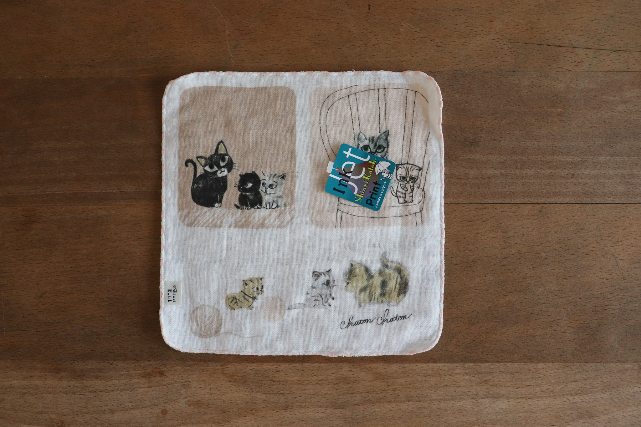 加藤真治 Shinzi Katoh Chaton2貓咪們 方巾 手帕
