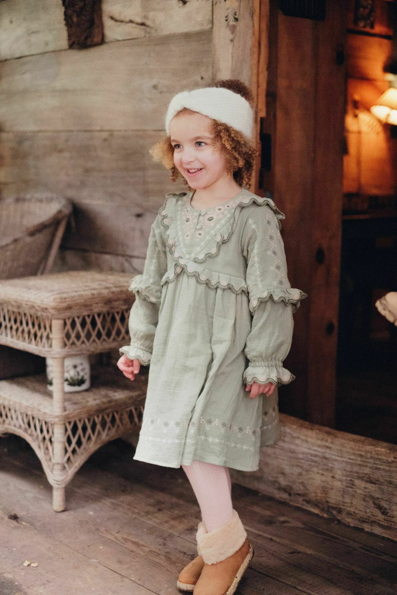 Louise Misha-Giena Dress寬鬆復古洋裝．Khaki