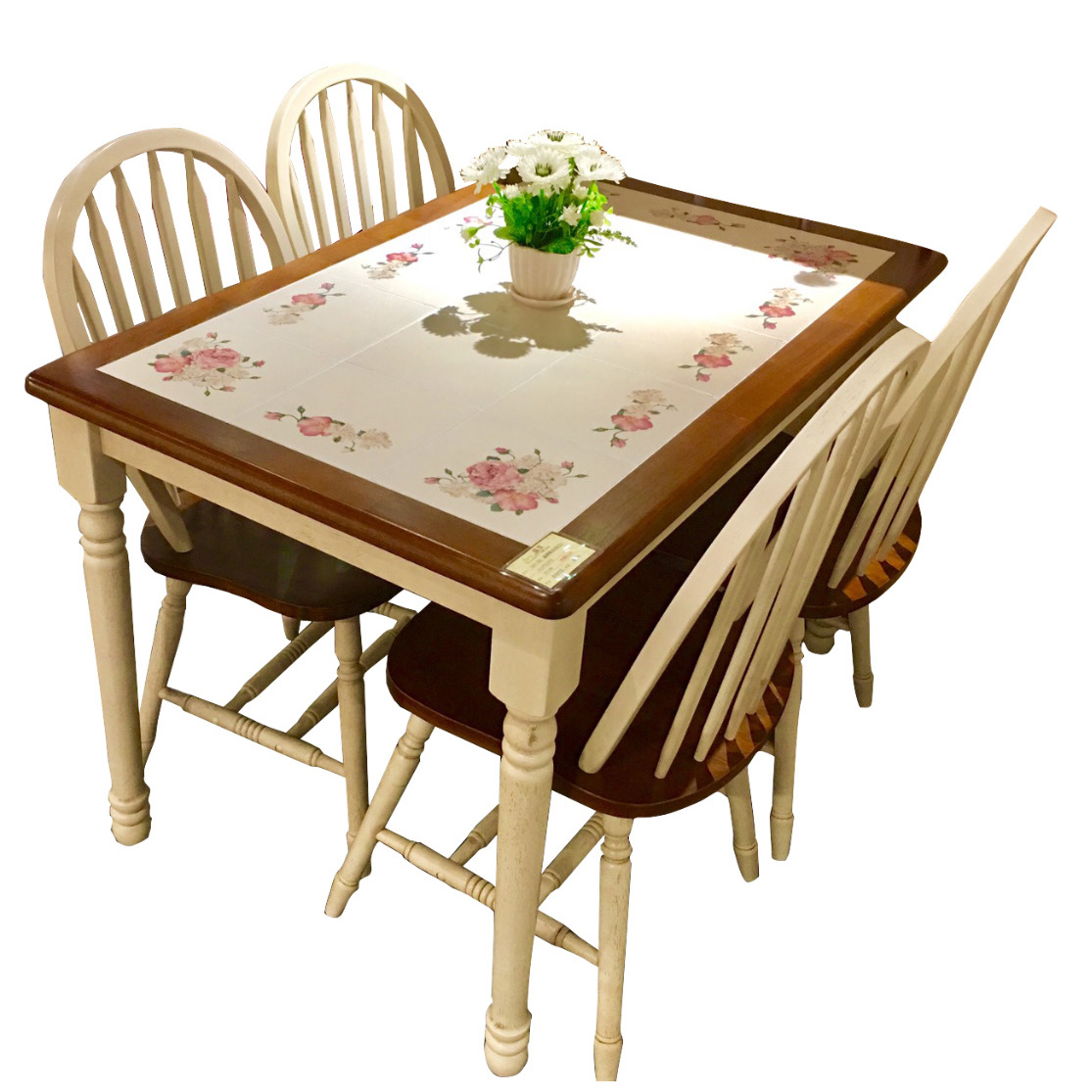 【CRV磁磚】牡丹磁磚餐桌-113.5cm