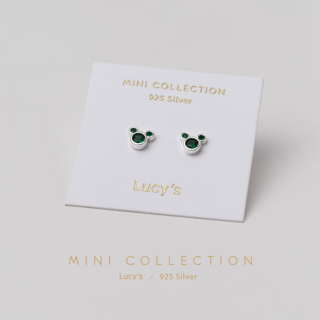 *925純銀 〔輕銀系列〕MINI米奇 耳環 (三色) (101317/101318/101319)