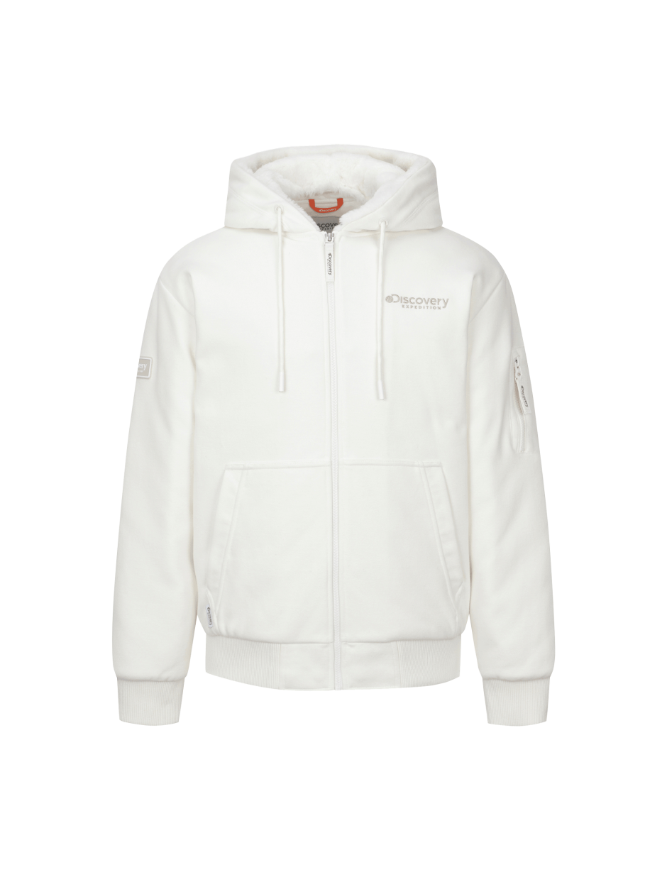 Discovery Tori 連帽拉鍊外套 夾克 內襯 象牙白 男