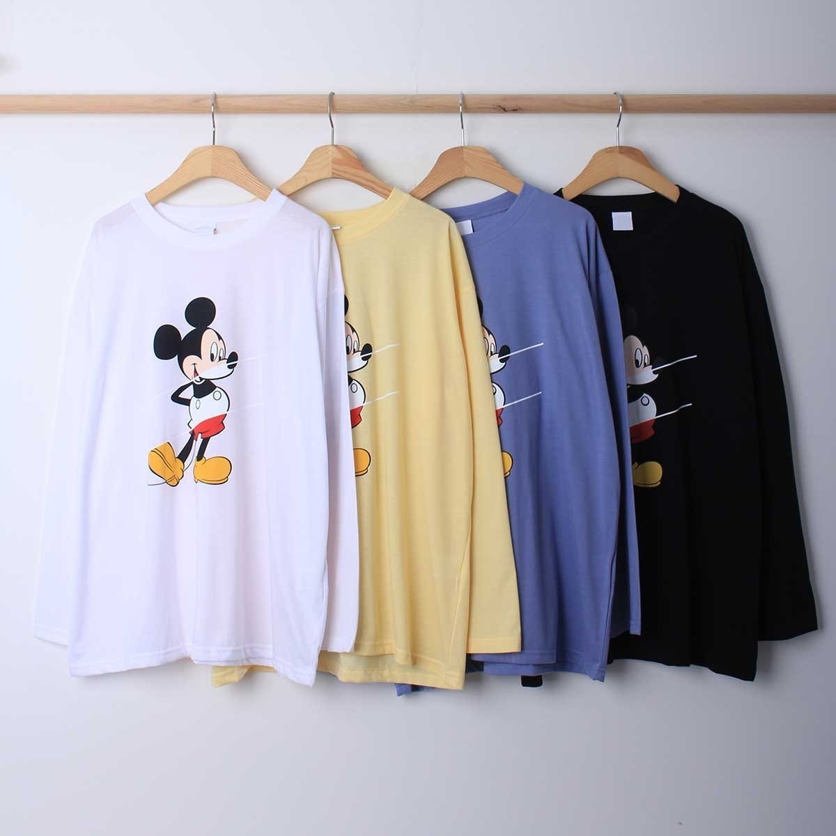 【現貨】韓國製米奇黑白彩色 秋冬Free Size薄長袖