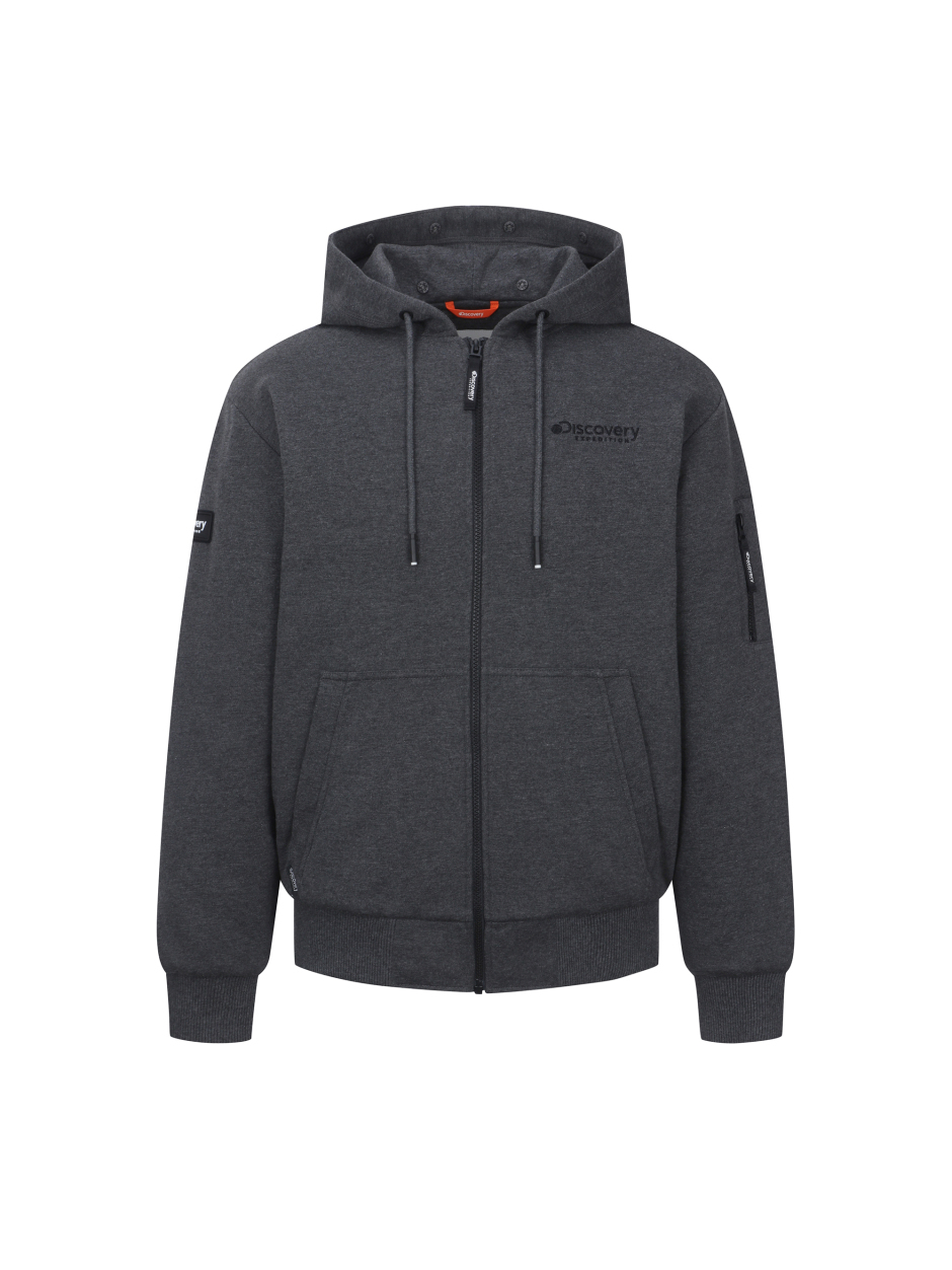 Discovery Tori 連帽拉鍊外套 夾克 內襯 碳黑色 男
