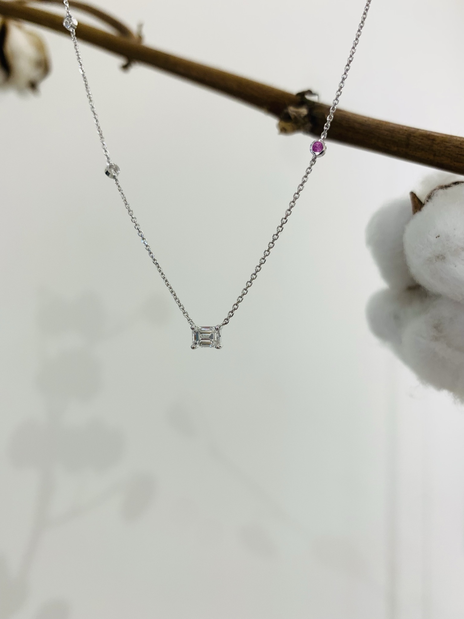 Square One Diamond Necklace
