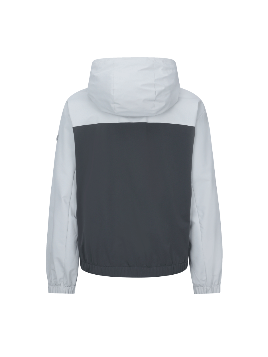 Discovery 擋風 連帽 夾克 外套 灰綠拚色 男