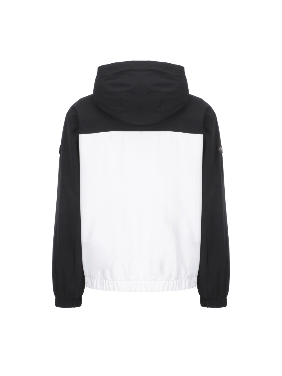 Discovery 擋風 連帽 夾克 外套 黑白拚色 男