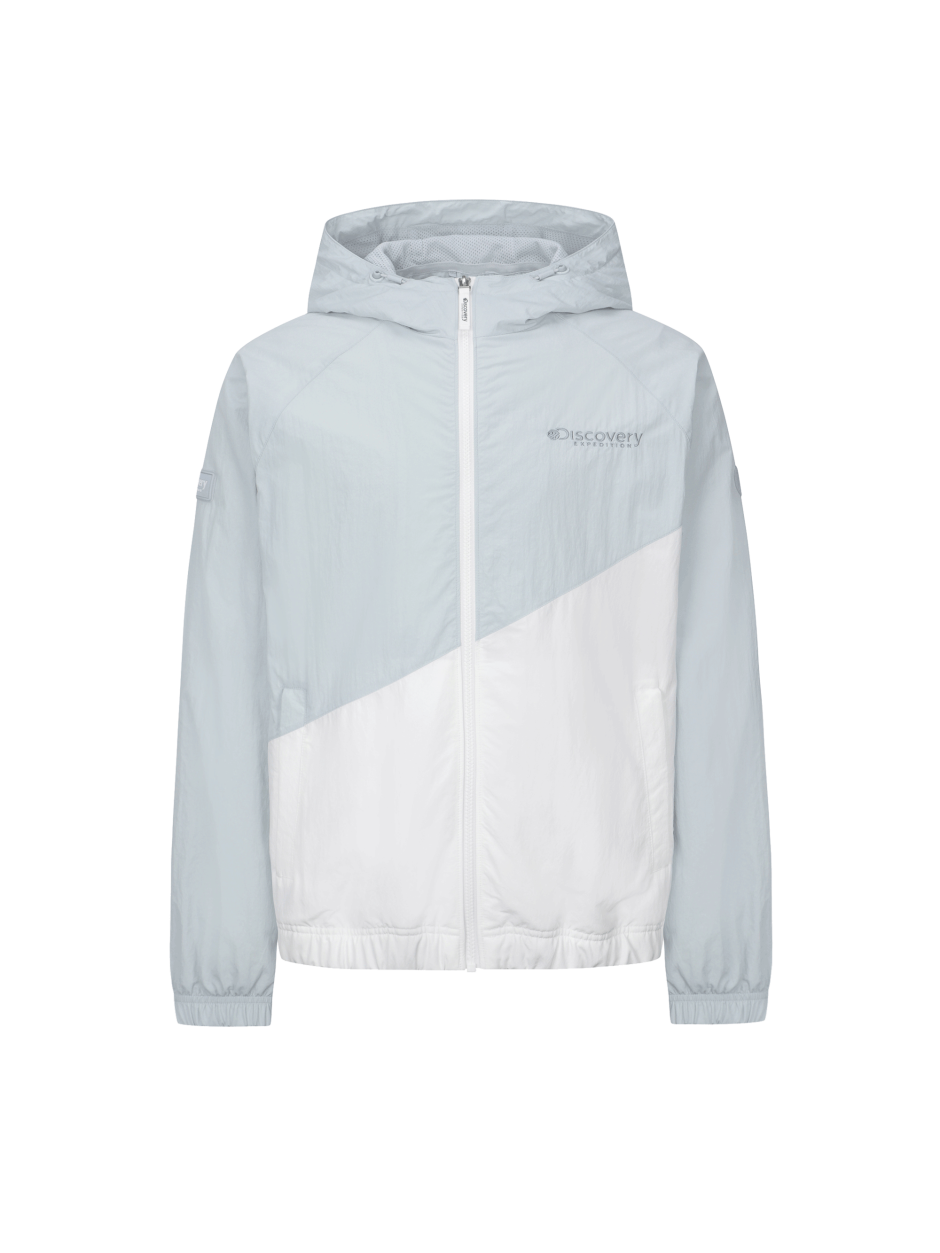 Discovery Innoblock 連帽 夾克 外套 藍白拚色 男