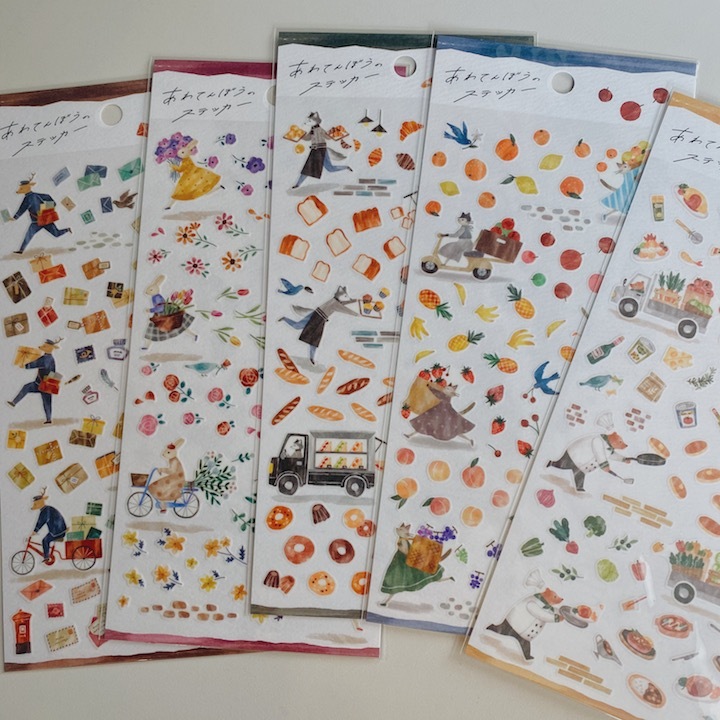 狐狸與行李 匆忙的小動物 和紙貼紙｜日本Mind Wave