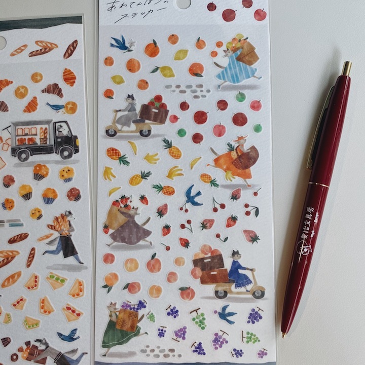 貓咪與水果 匆忙的小動物 和紙貼紙｜日本Mind Wave