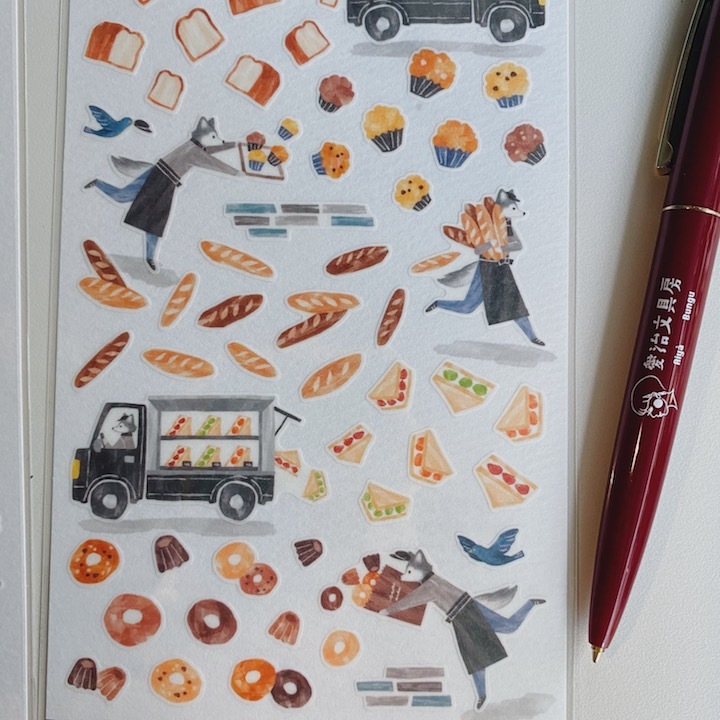 小狗與麵包 匆忙的小動物 和紙貼紙｜日本Mind Wave