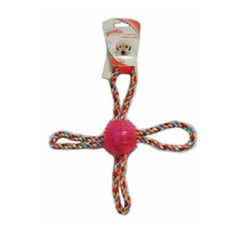 Pawise丨TPR Ball 連十字型彩繩狗玩具(NO.14547)