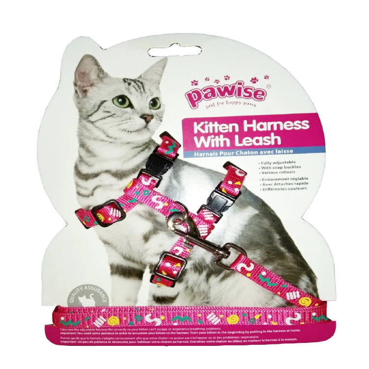 Pawise丨貓咪胸&拖帶套裝-紅色(NO.28003)