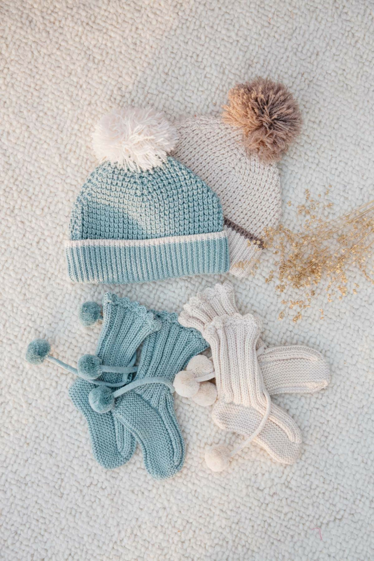 Louise Misha-Venus Slippers手工毛球襪(Blue)