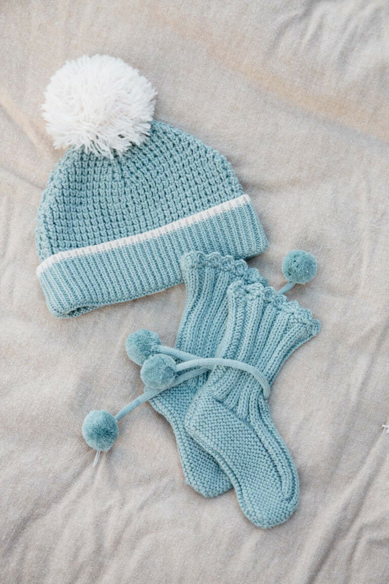 Louise Misha-Venus Slippers手工毛球襪(Blue)